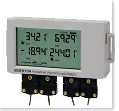 data logger para 4 termopares con pantalla